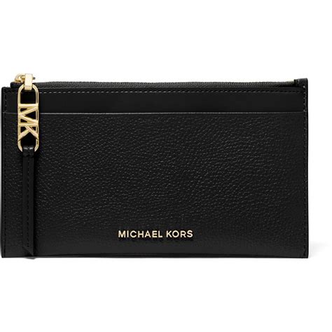 michael kors id card case black gold tone hardware|Empire Small Metallic Leather Card Case .